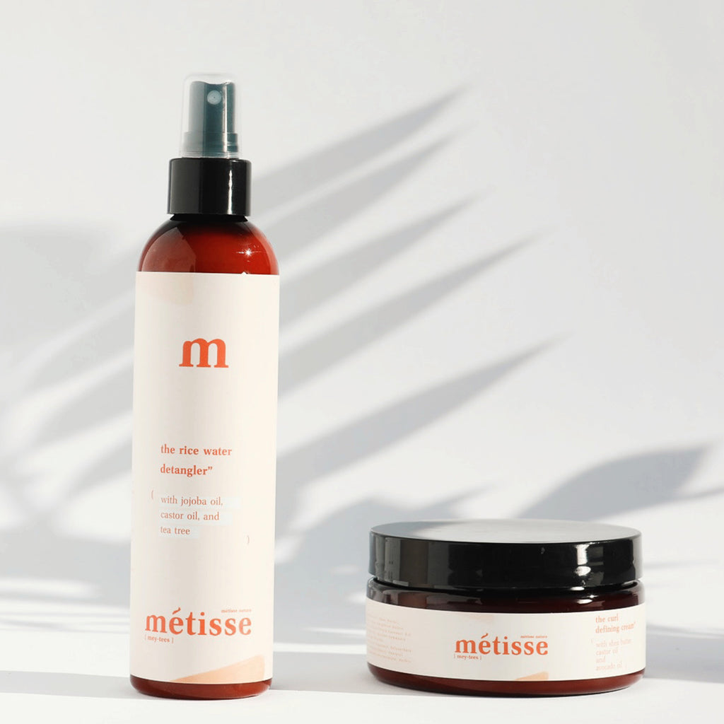  the duo the curl cream and the rice water detangler by metisse natura for Hair care, curly hair, curly hair routine steps
